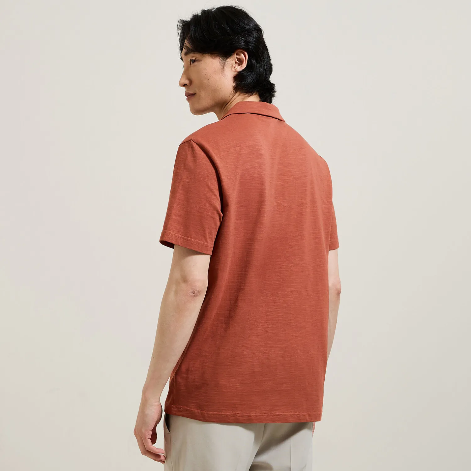 Jules Polo manches courtes broderie poitrine col requin- Polo