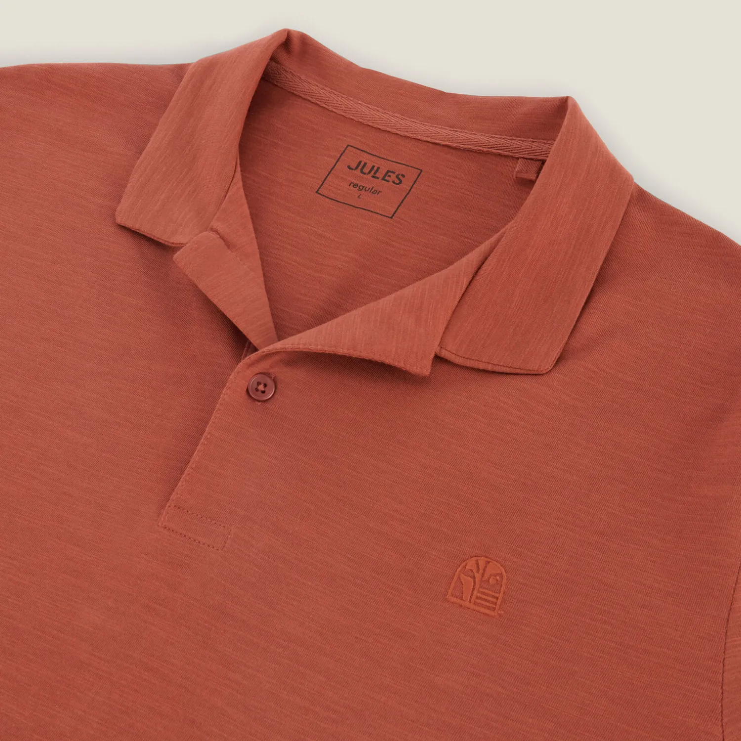 Jules Polo manches courtes broderie poitrine col requin- Polo