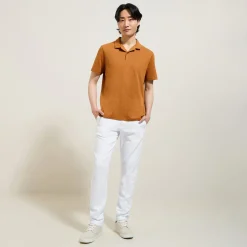 Jules Polo manches courtes broderie poitrine col requin- Polo