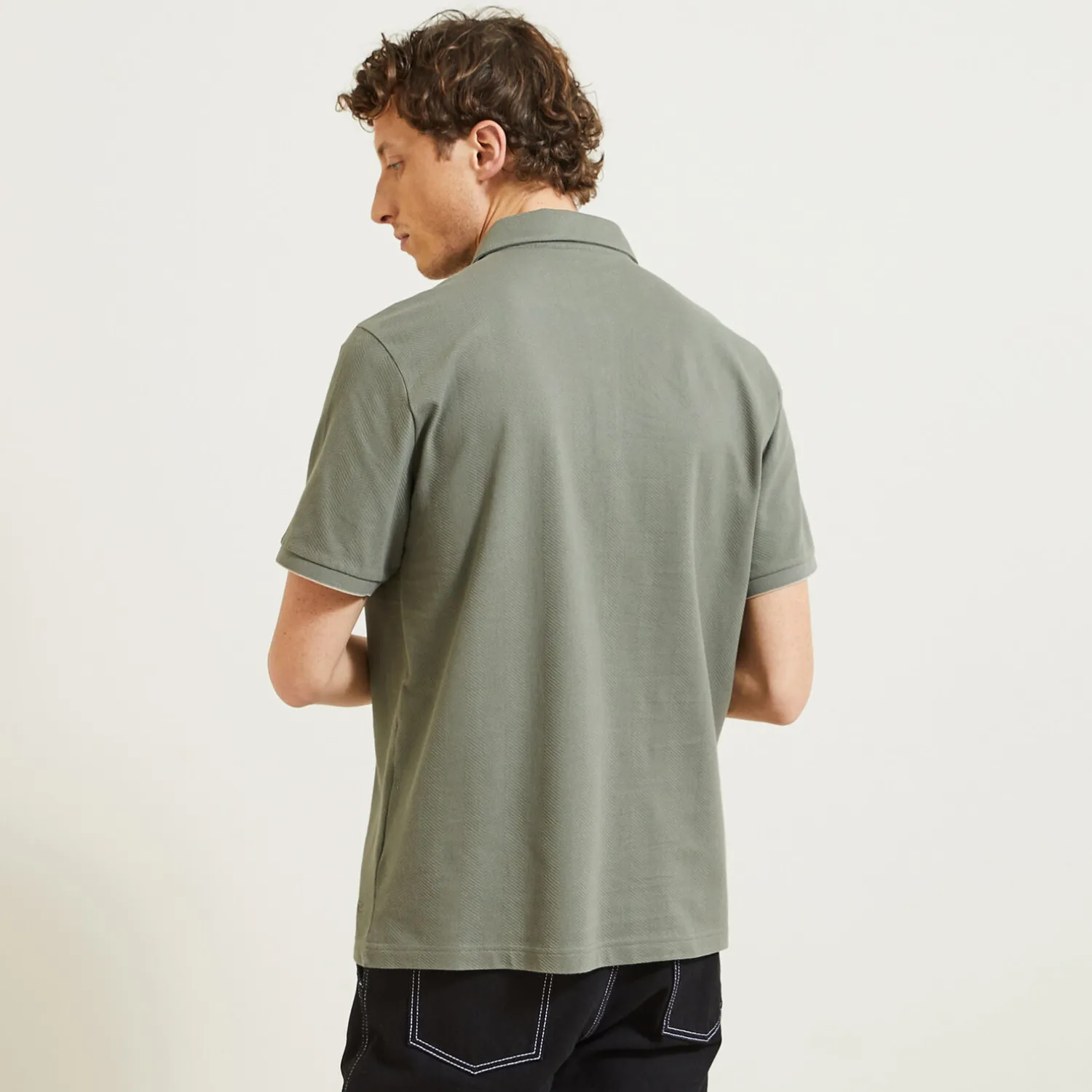 Jules Polo manches courtes chevron col italien- Polo