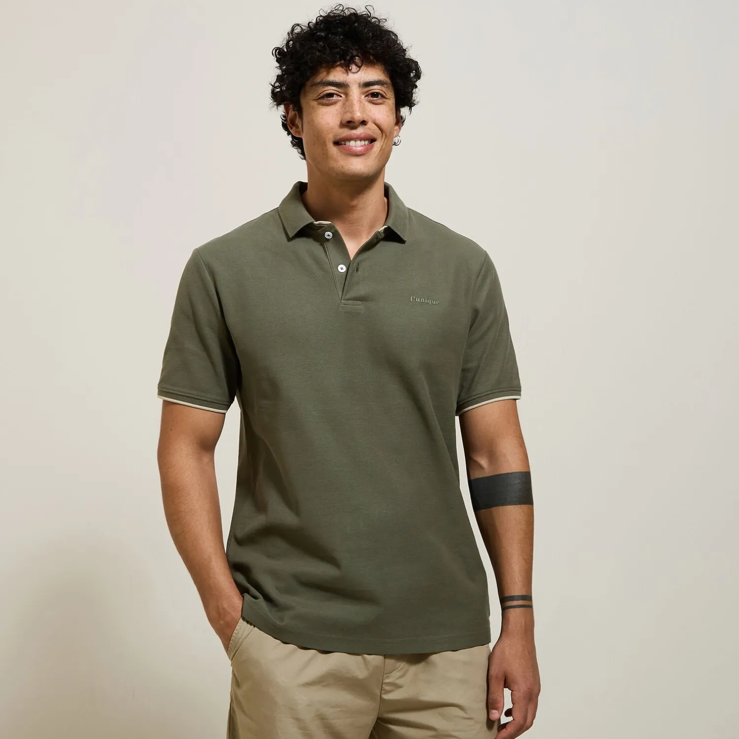 Jules Polo manches courtes fantaisie poitrine double col- Polo