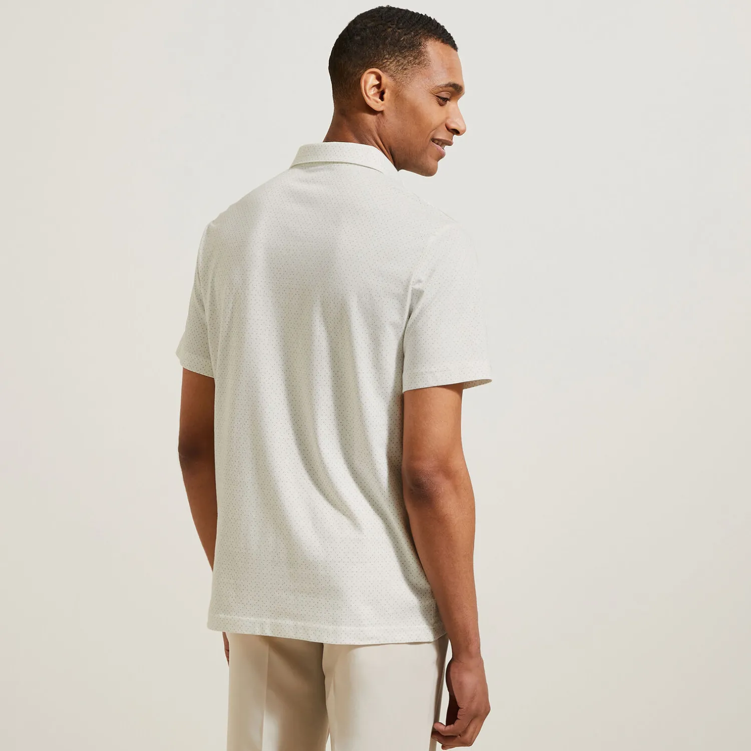 Jules Polo manches courtes imprimé col italien jersey- Polo