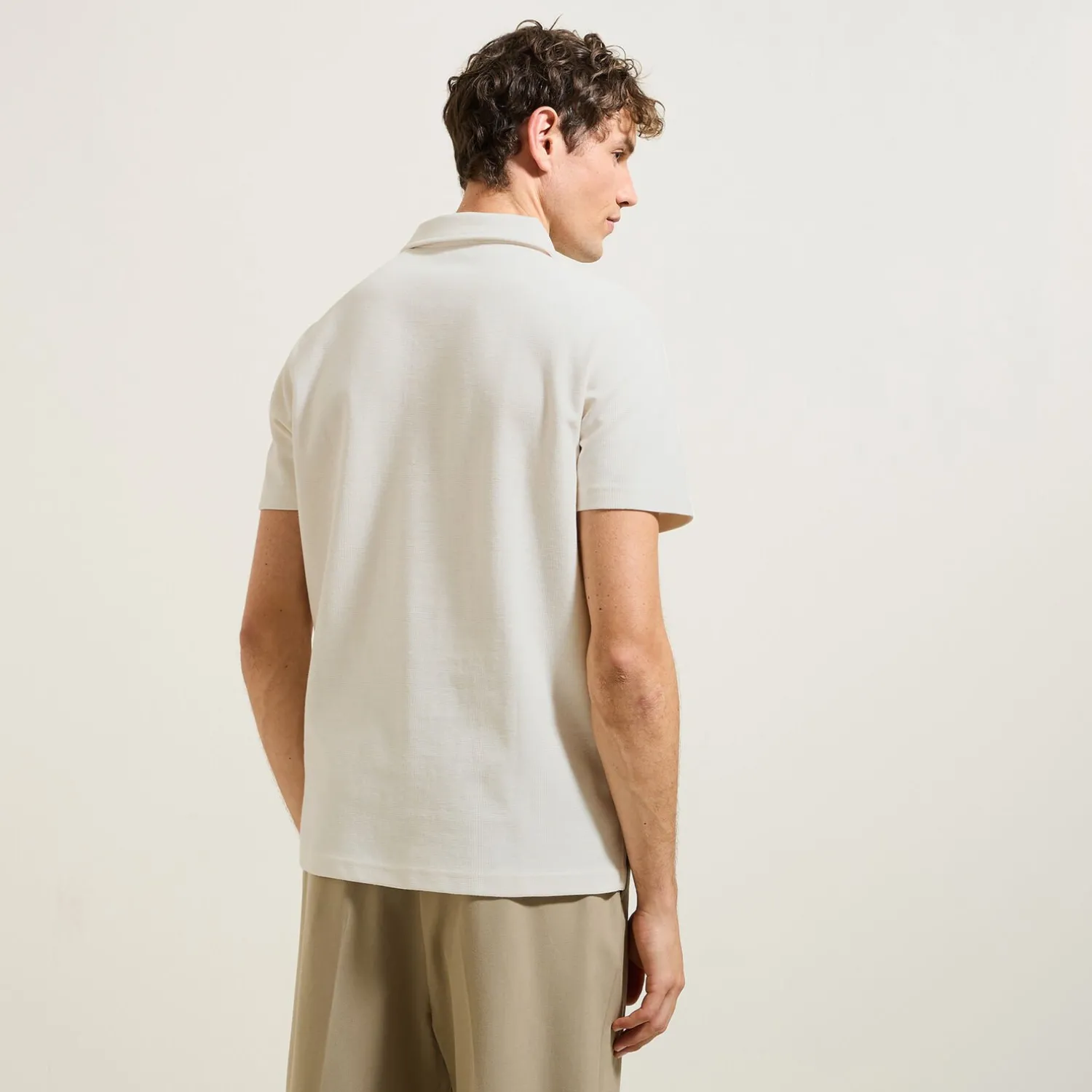 Jules Polo manches courtes relax uni texturé- Smart Casual|Polo