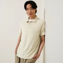 Jules Polo manches courtes relax uni matière éponge- Smart Casual|Polo