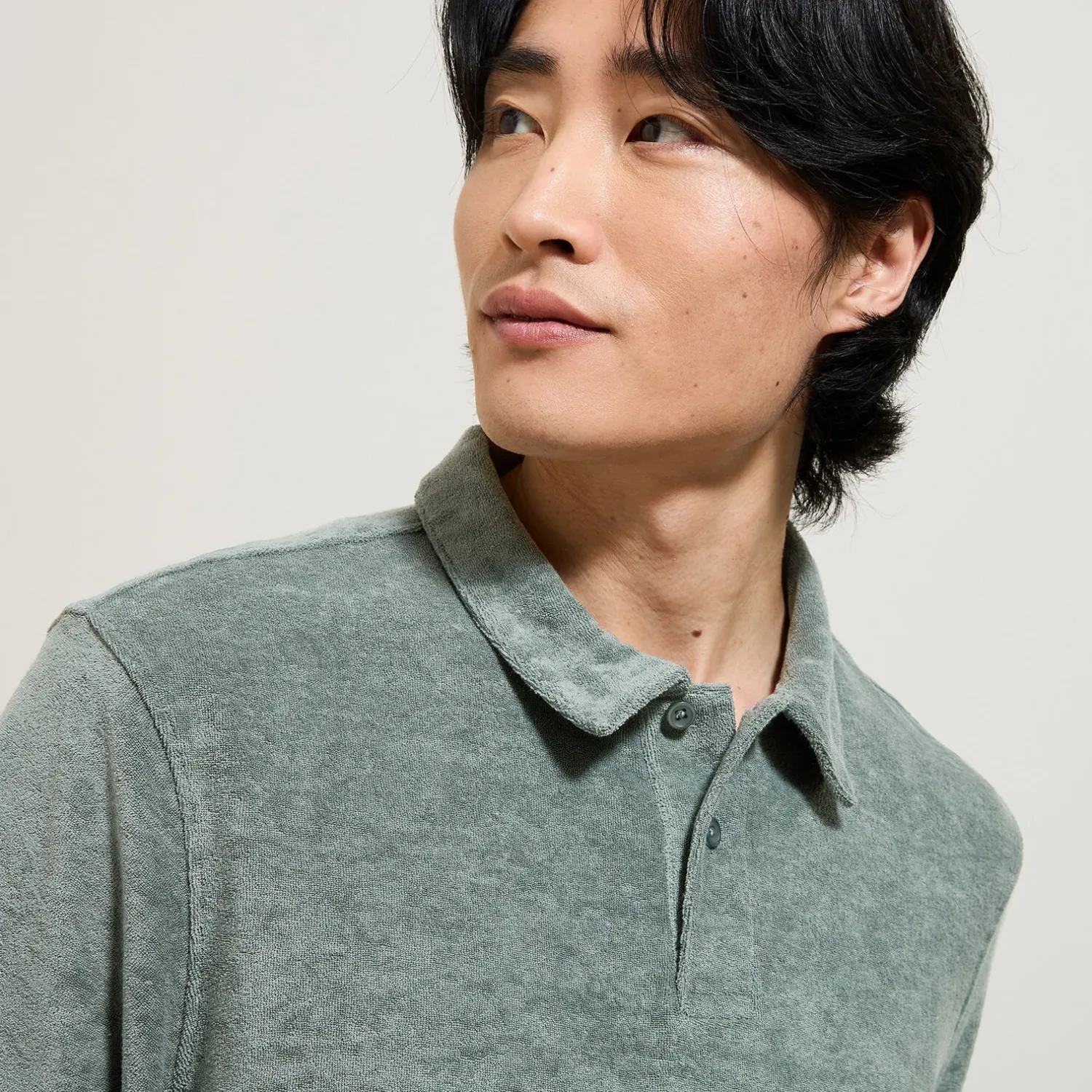 Jules Polo manches courtes relax uni matière éponge- Smart Casual|Polo