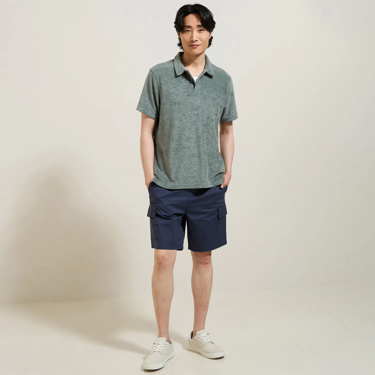 Jules Polo manches courtes relax uni matière éponge- Smart Casual|Polo