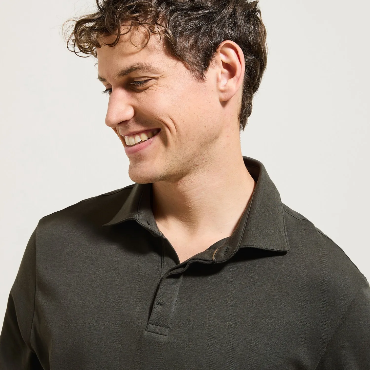 Jules Polo manches courtes slim uni col italien- Smart Casual|Polo