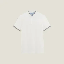 Jules Polo manches courtes slim uni col mao piqué- Polo