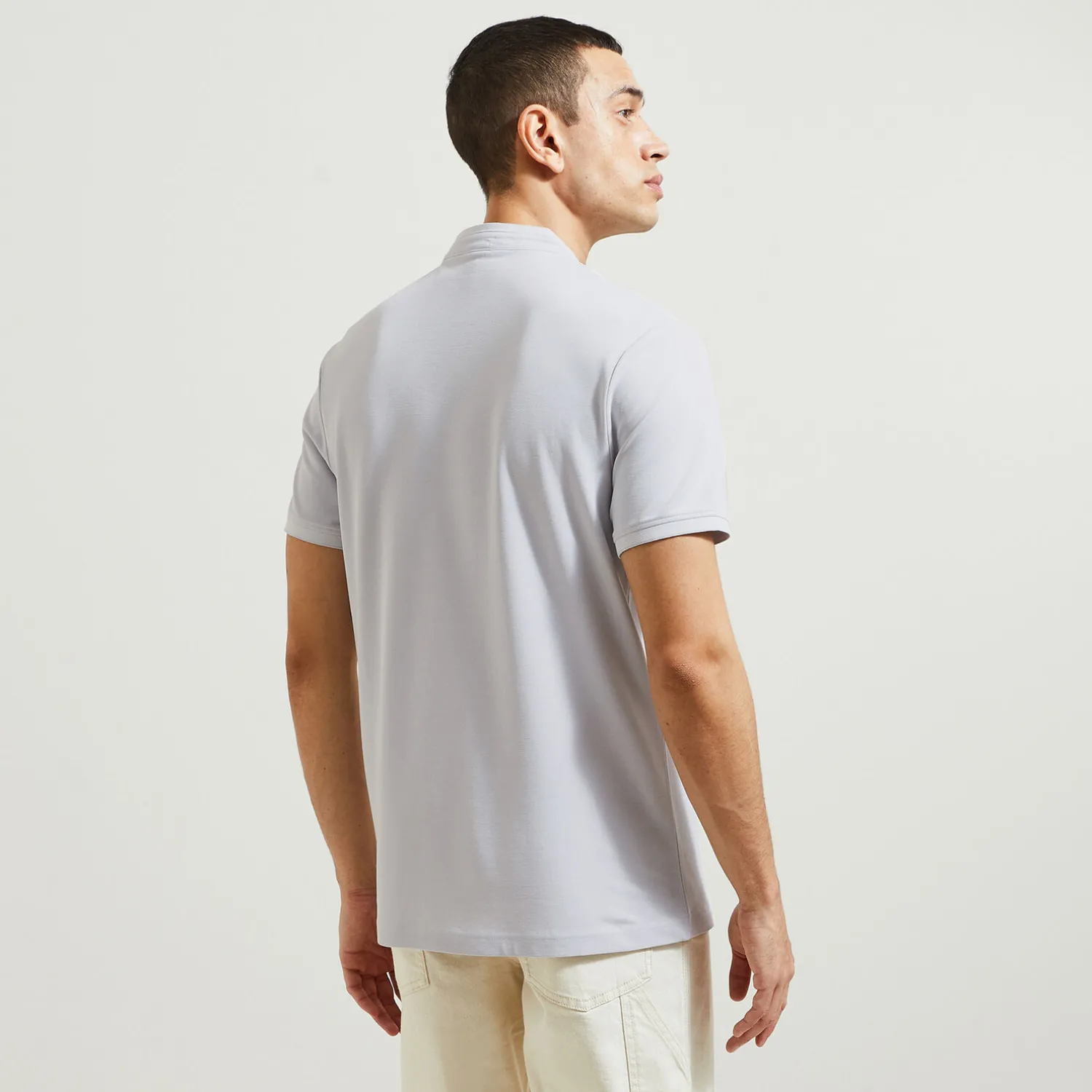 Jules Polo manches courtes slim uni col mao piqué- Polo