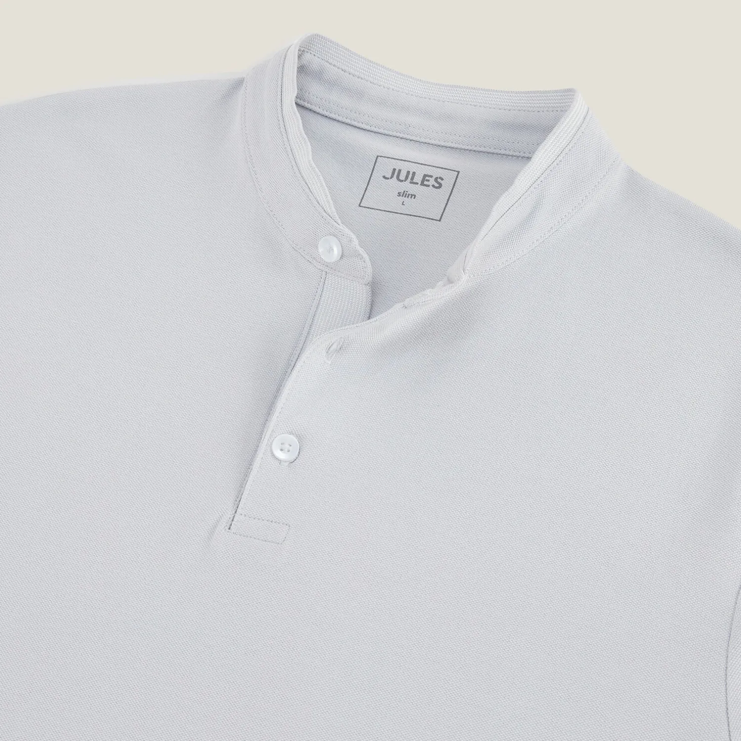 Jules Polo manches courtes slim uni col mao piqué- Polo