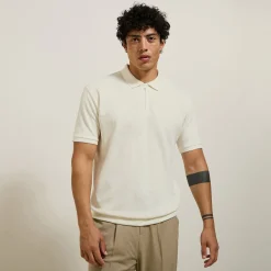 Jules Polo manches courtes texturé col zippé- Smart Casual|Polo