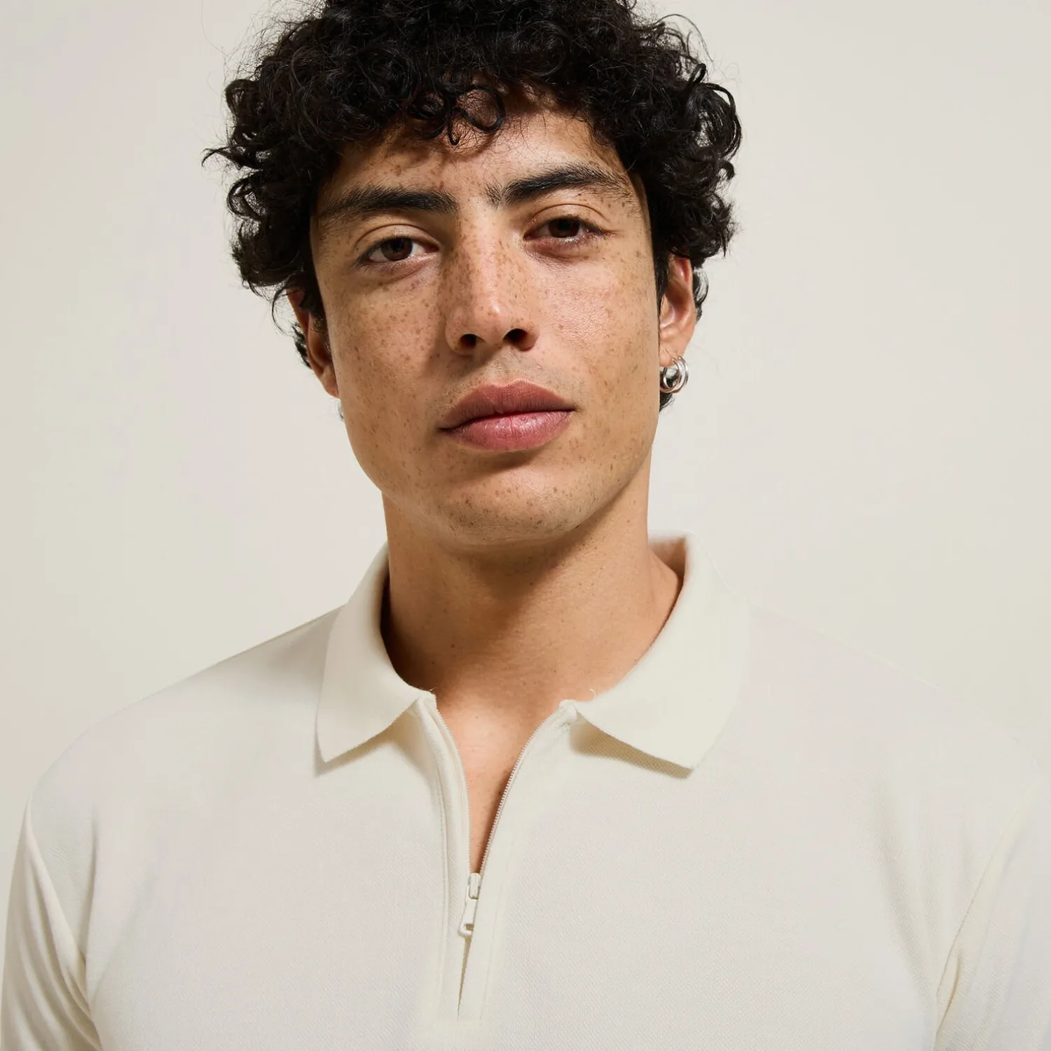 Jules Polo manches courtes texturé col zippé- Smart Casual|Polo