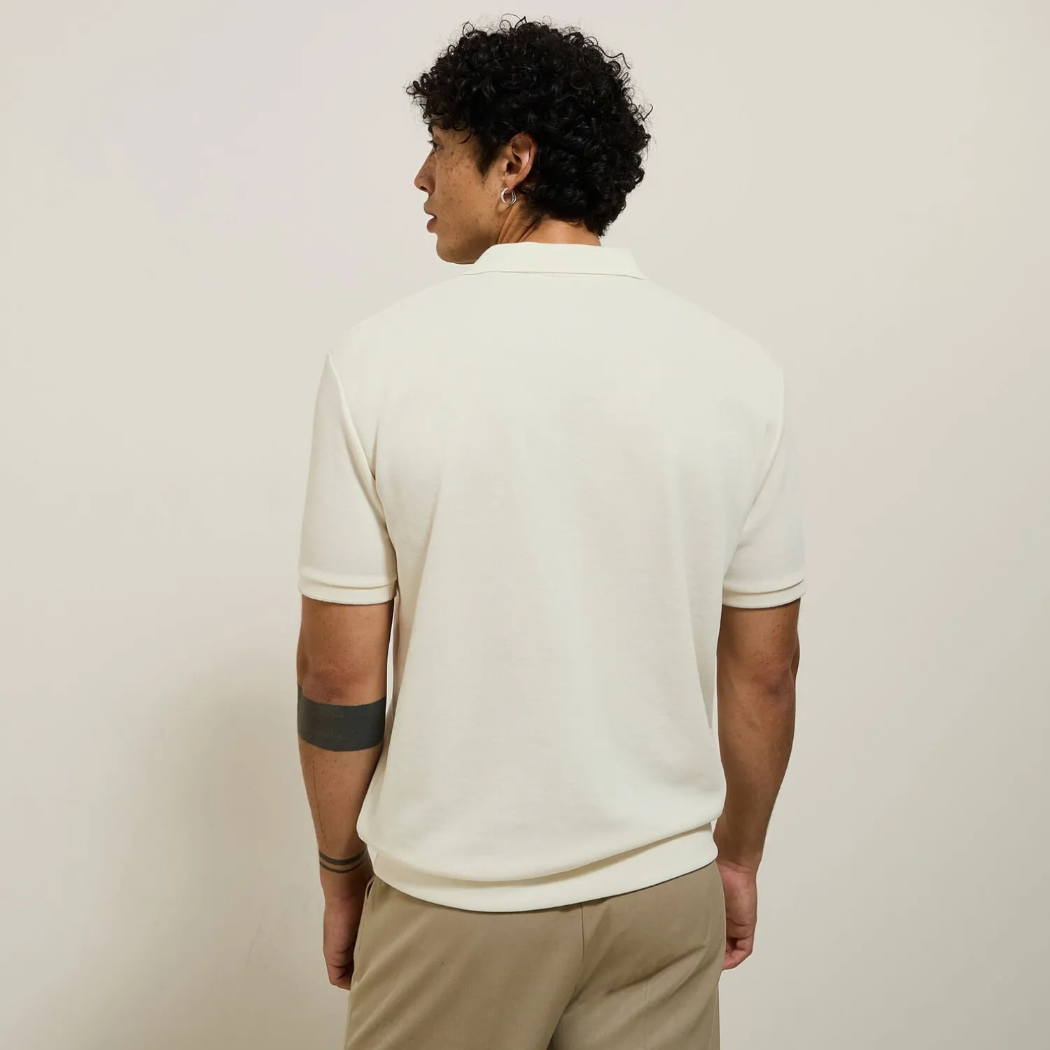 Jules Polo manches courtes texturé col zippé- Smart Casual|Polo