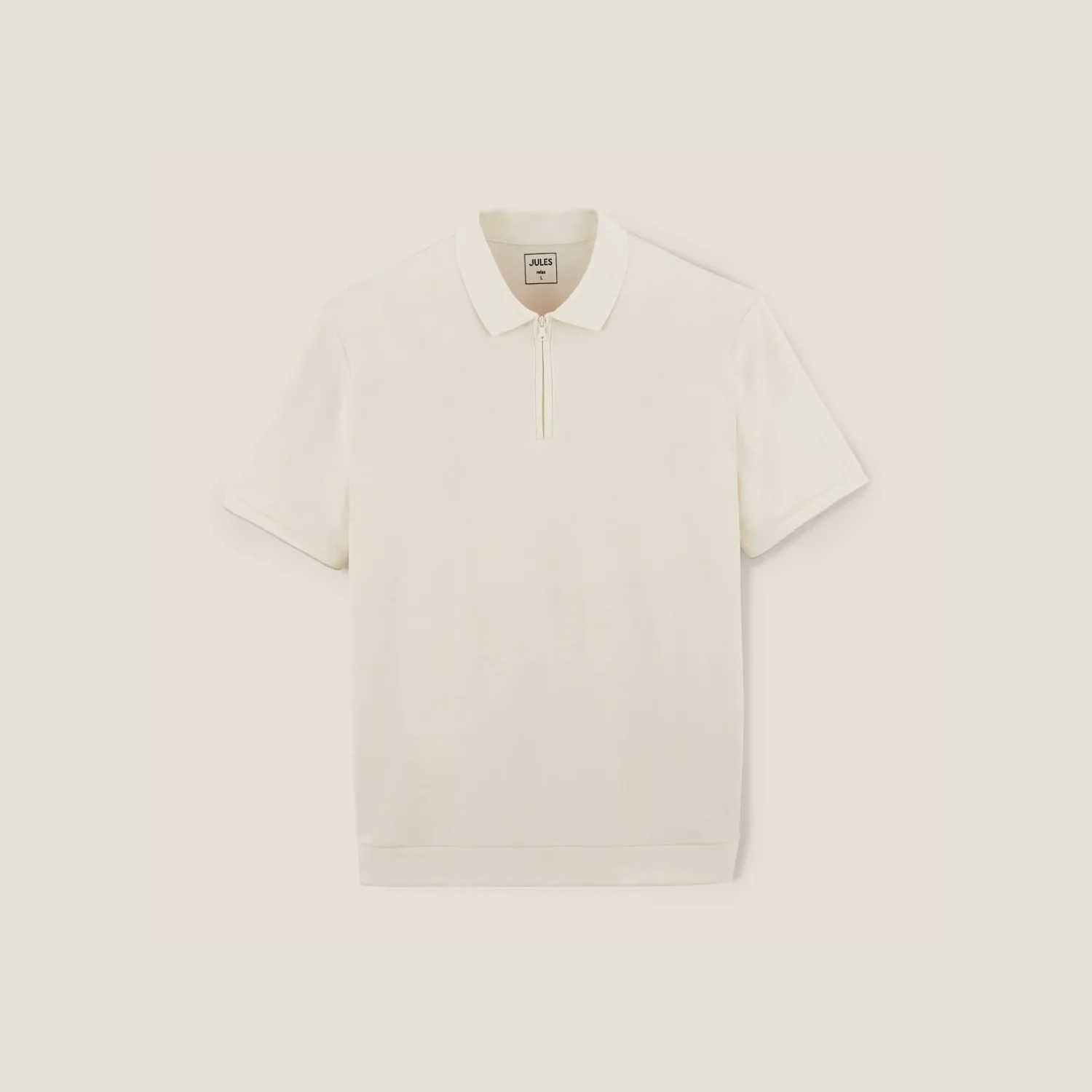 Jules Polo manches courtes texturé col zippé- Smart Casual|Polo