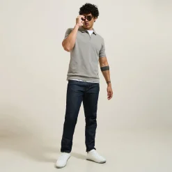 Jules Polo manches courtes texturé col zippé- Smart Casual|Polo