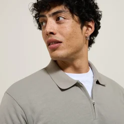 Jules Polo manches courtes texturé col zippé- Smart Casual|Polo