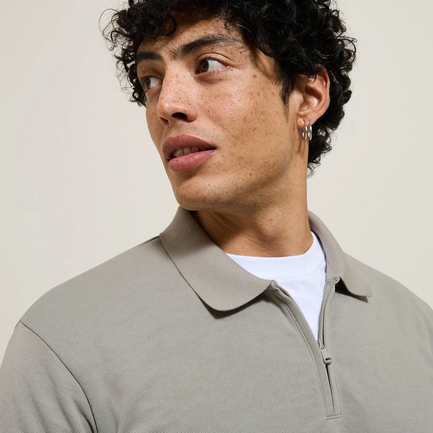 Jules Polo manches courtes texturé col zippé- Smart Casual|Polo