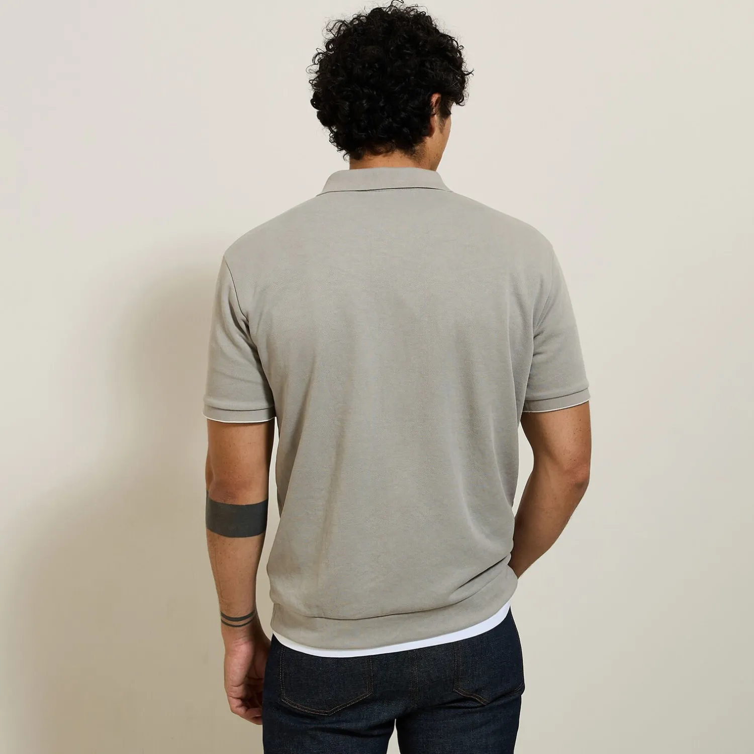 Jules Polo manches courtes texturé col zippé- Smart Casual|Polo