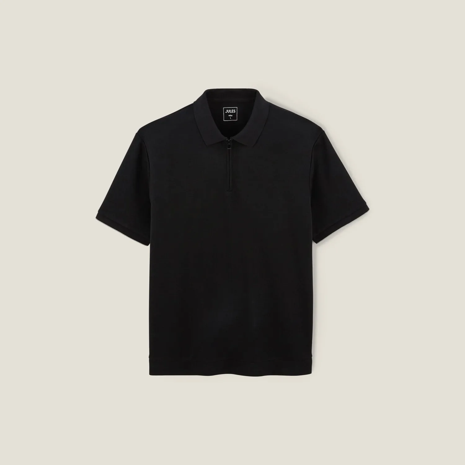 Jules Polo manches courtes texturé col zippé- Smart Casual|Polo