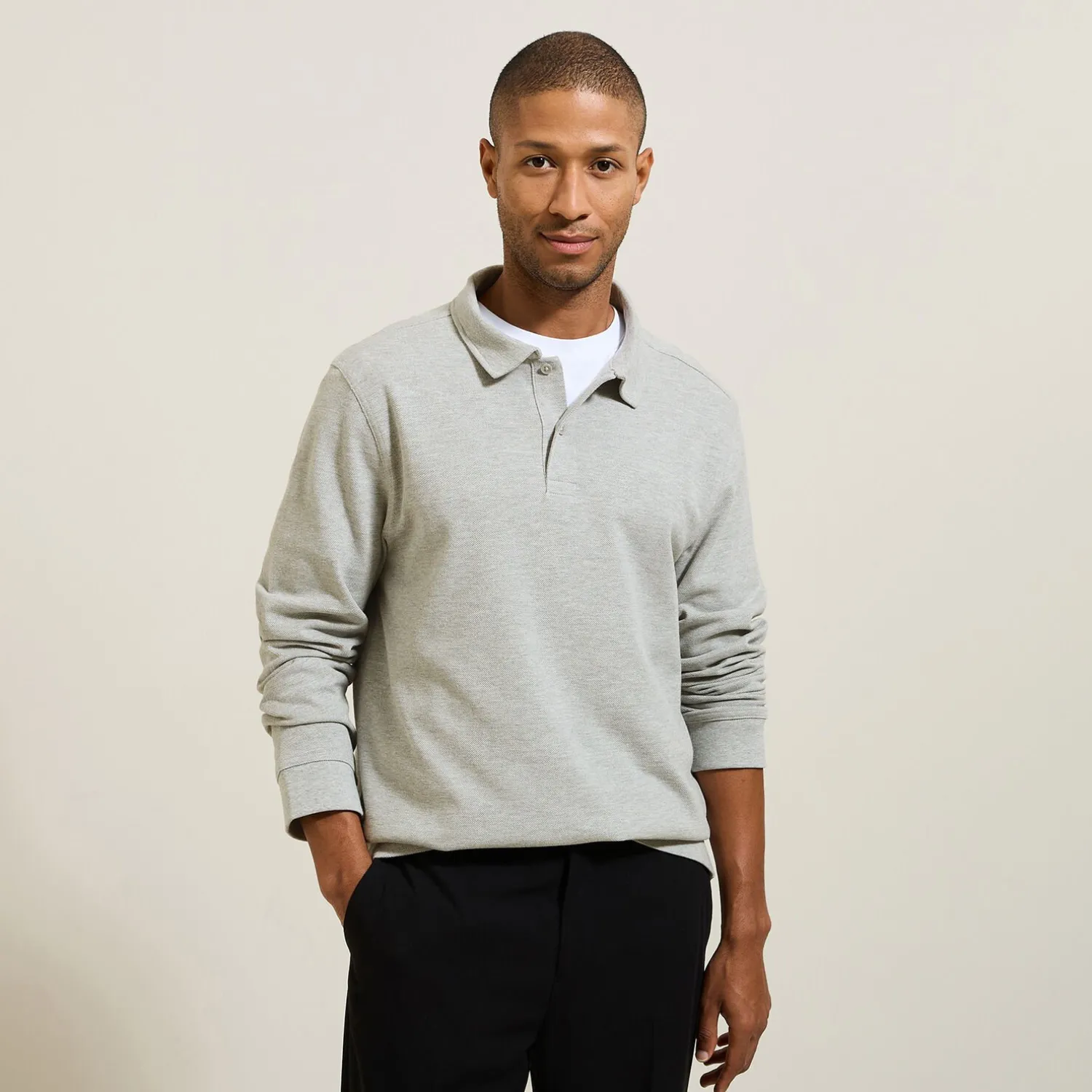 Jules Polo manches longues en piqué coupe relax- Smart Casual|Polo