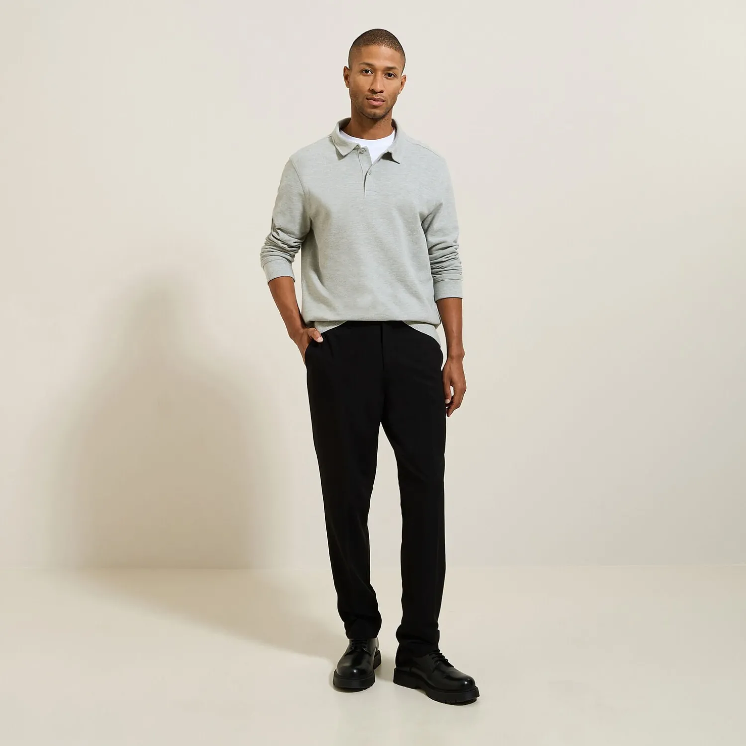 Jules Polo manches longues en piqué coupe relax- Smart Casual|Polo