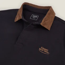 Jules Polo manches longues piqué col velours- Polo