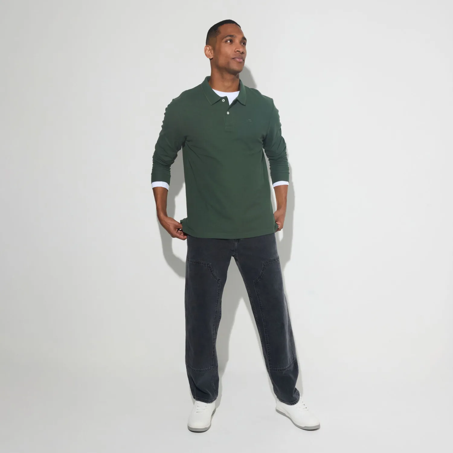 Jules Polo manches longues piqué uni- Polo