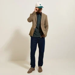 Jules Polo manches longues piqué col velours- Polo