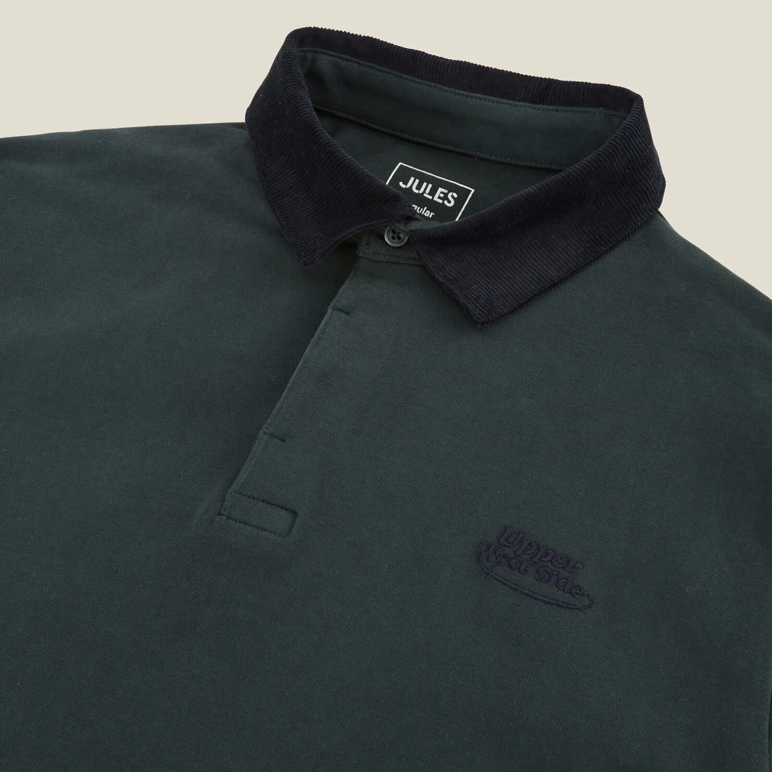 Jules Polo manches longues piqué col velours- Polo