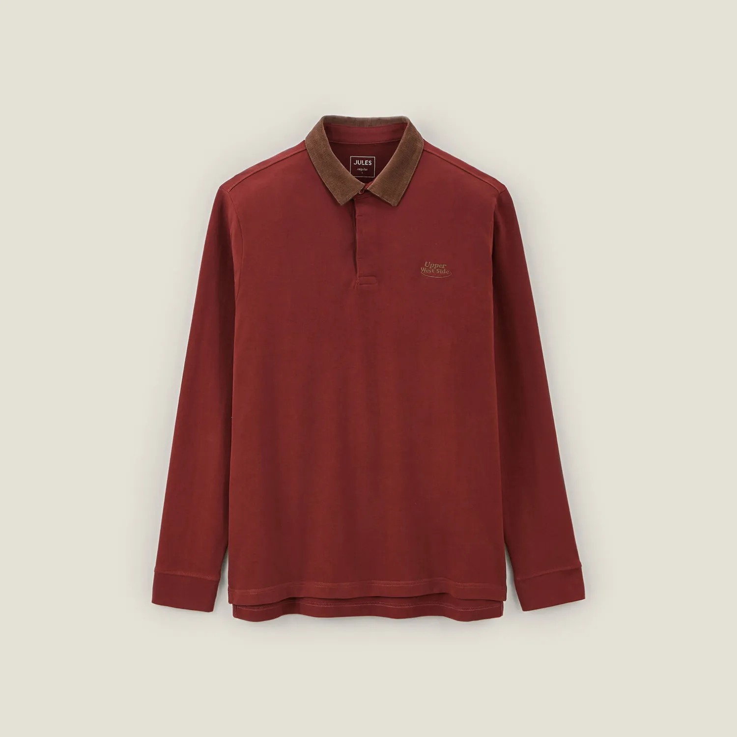 Jules Polo manches longues piqué col velours- Polo