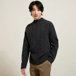 Jules Pull col cheminée avec torsade- Pull