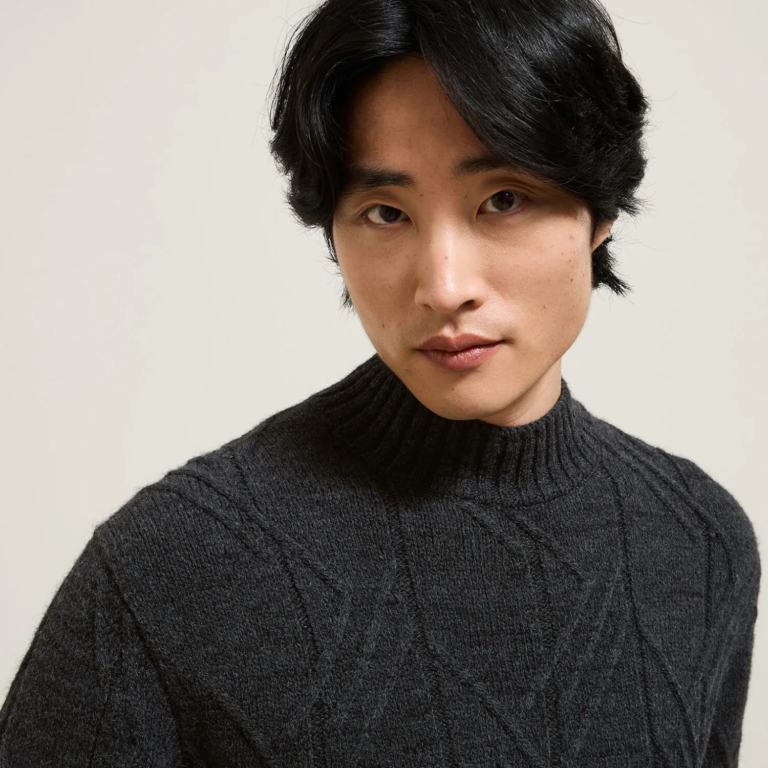 Jules Pull col cheminée avec torsade- Pull