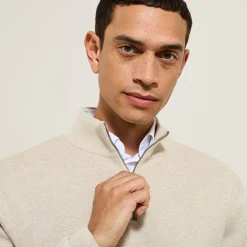 Jules Pull col montant demi zippé- Pull