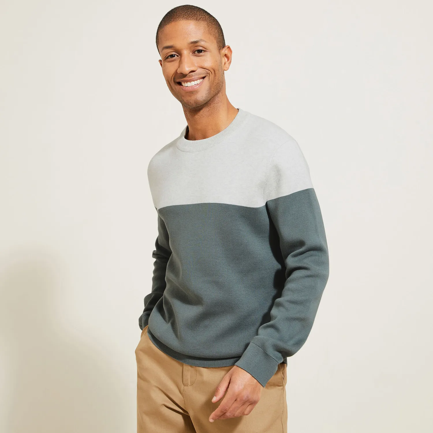 Jules Pull col rond colorblock- Pull