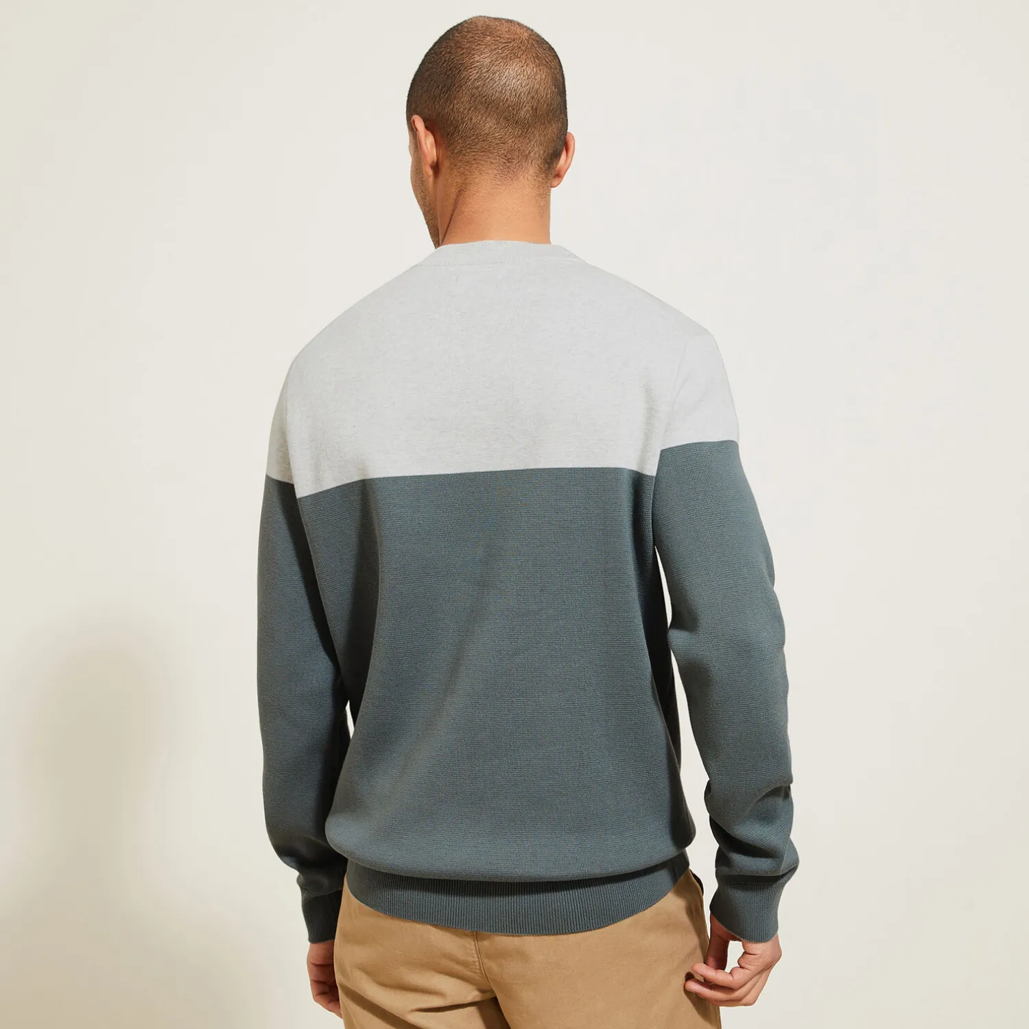 Jules Pull col rond colorblock- Pull