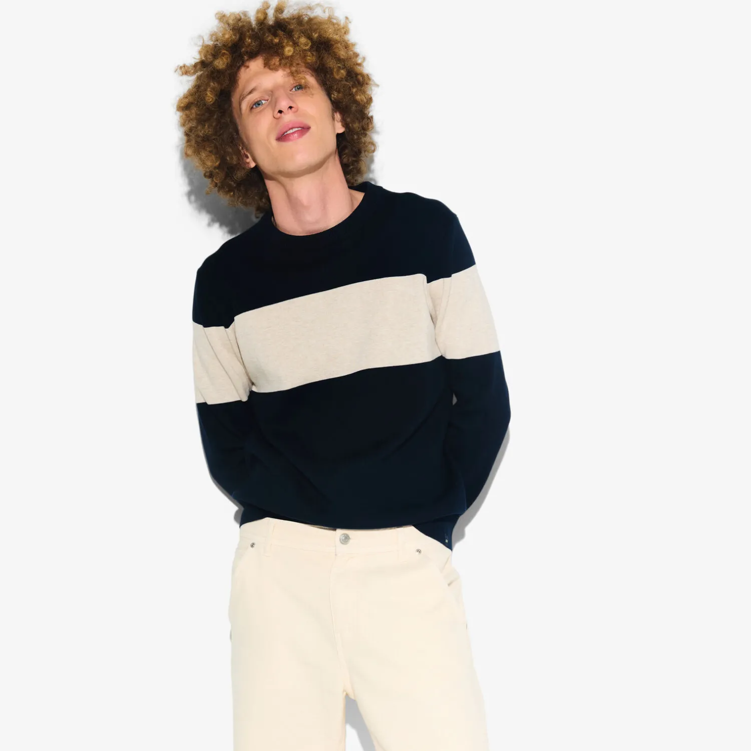 Jules Pull col rond colorblock - Pull