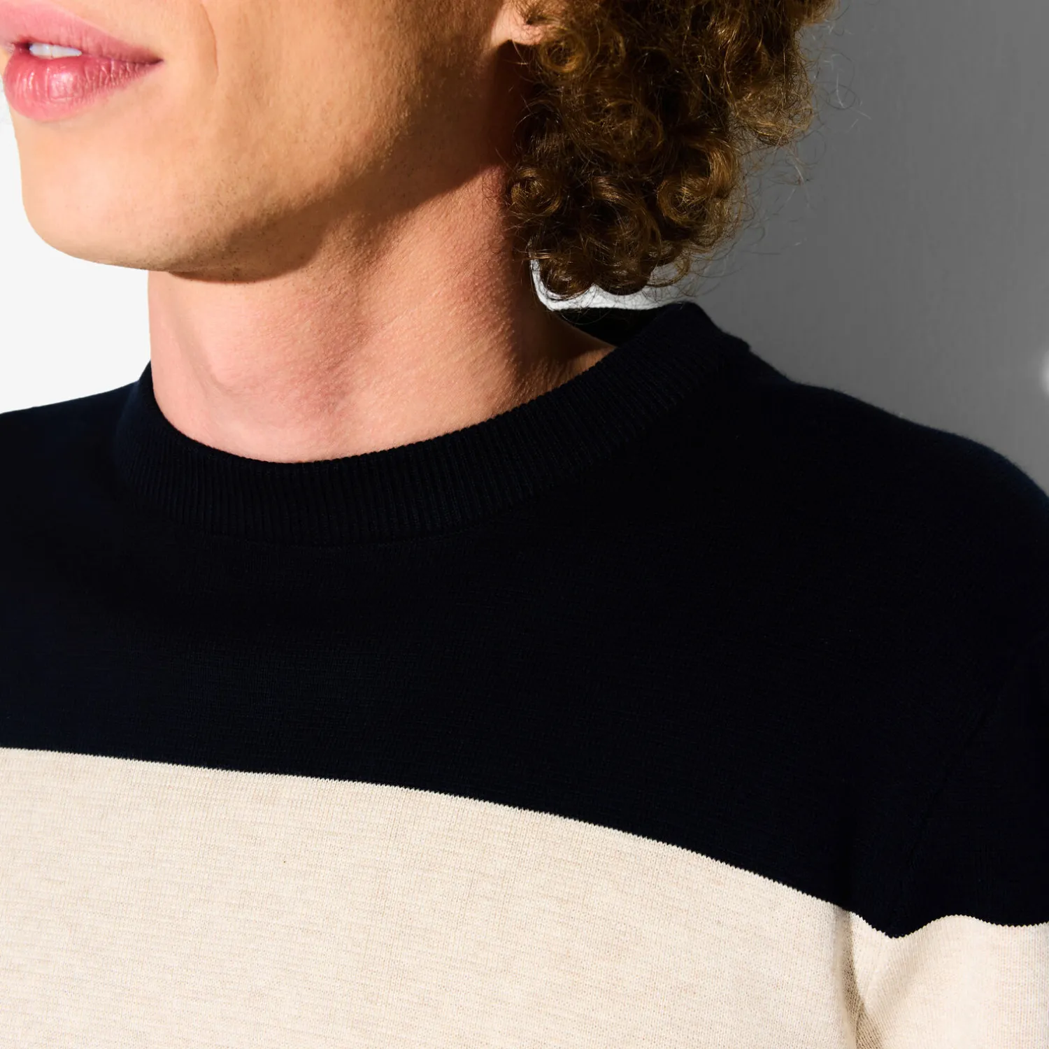 Jules Pull col rond colorblock - Pull