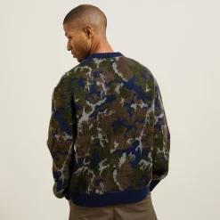 Jules Pull col rond jacquard camouflage- Pull