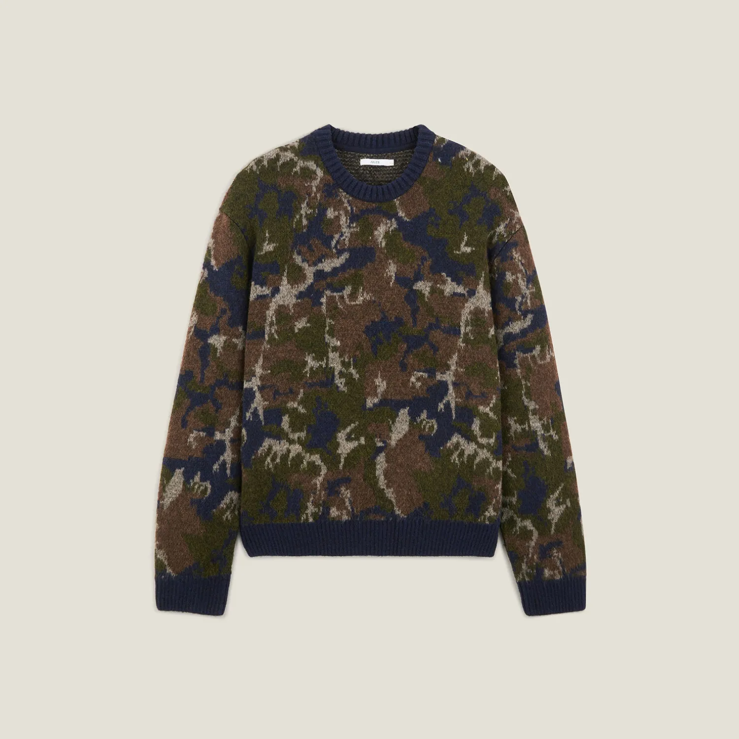 Jules Pull col rond jacquard camouflage- Pull