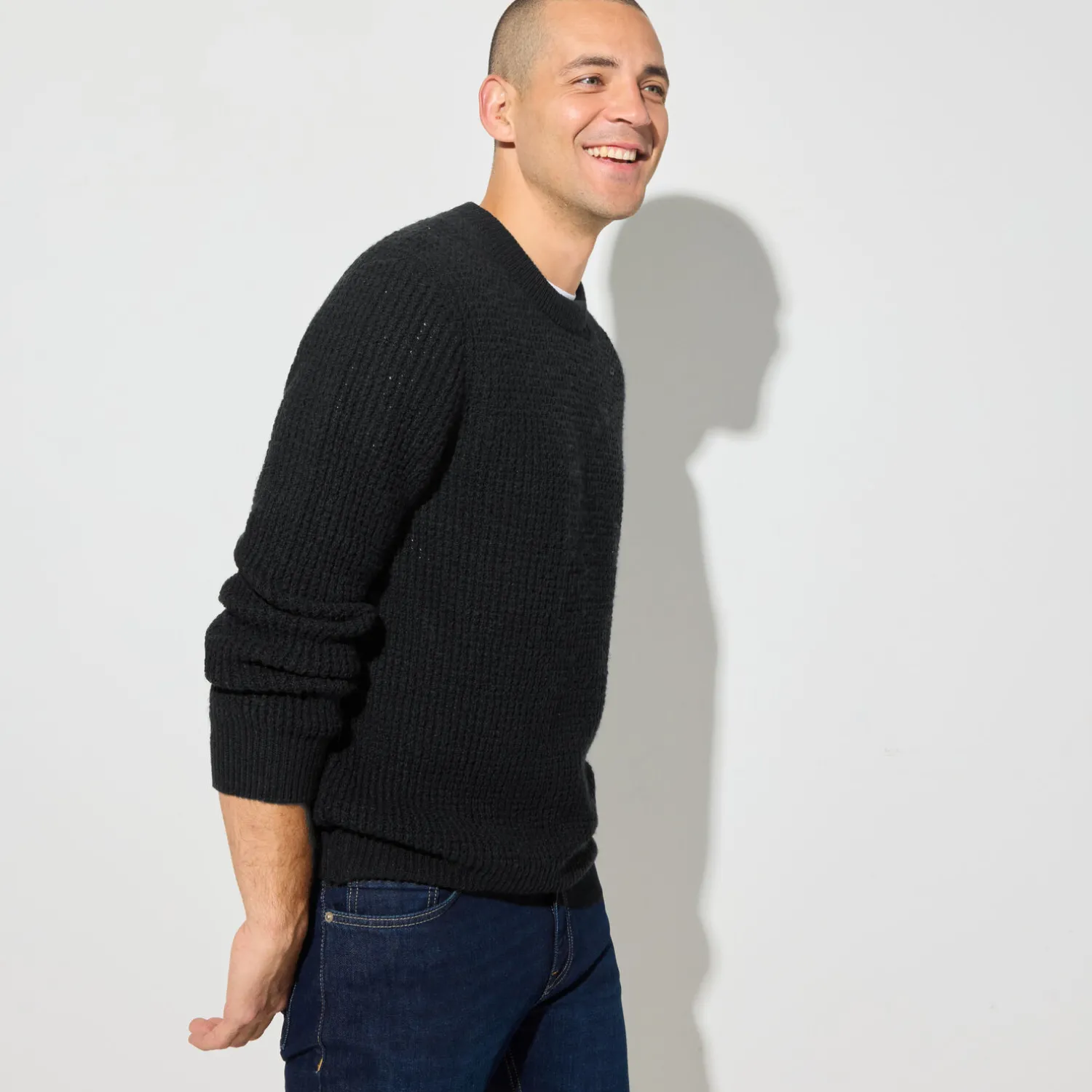 Jules Pull col rond jeux de points fantaisie- Pull