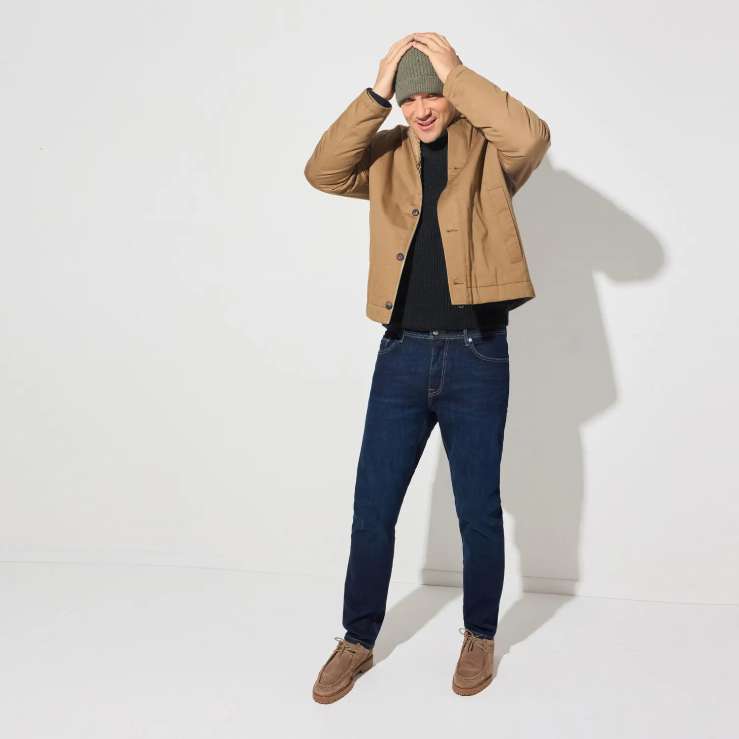 Jules Pull col rond jeux de points fantaisie- Pull