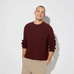 Jules Pull col rond jeux de points fantaisie- Pull