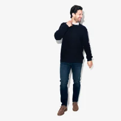 Jules Pull col rond jeux de points fantaisie- Pull