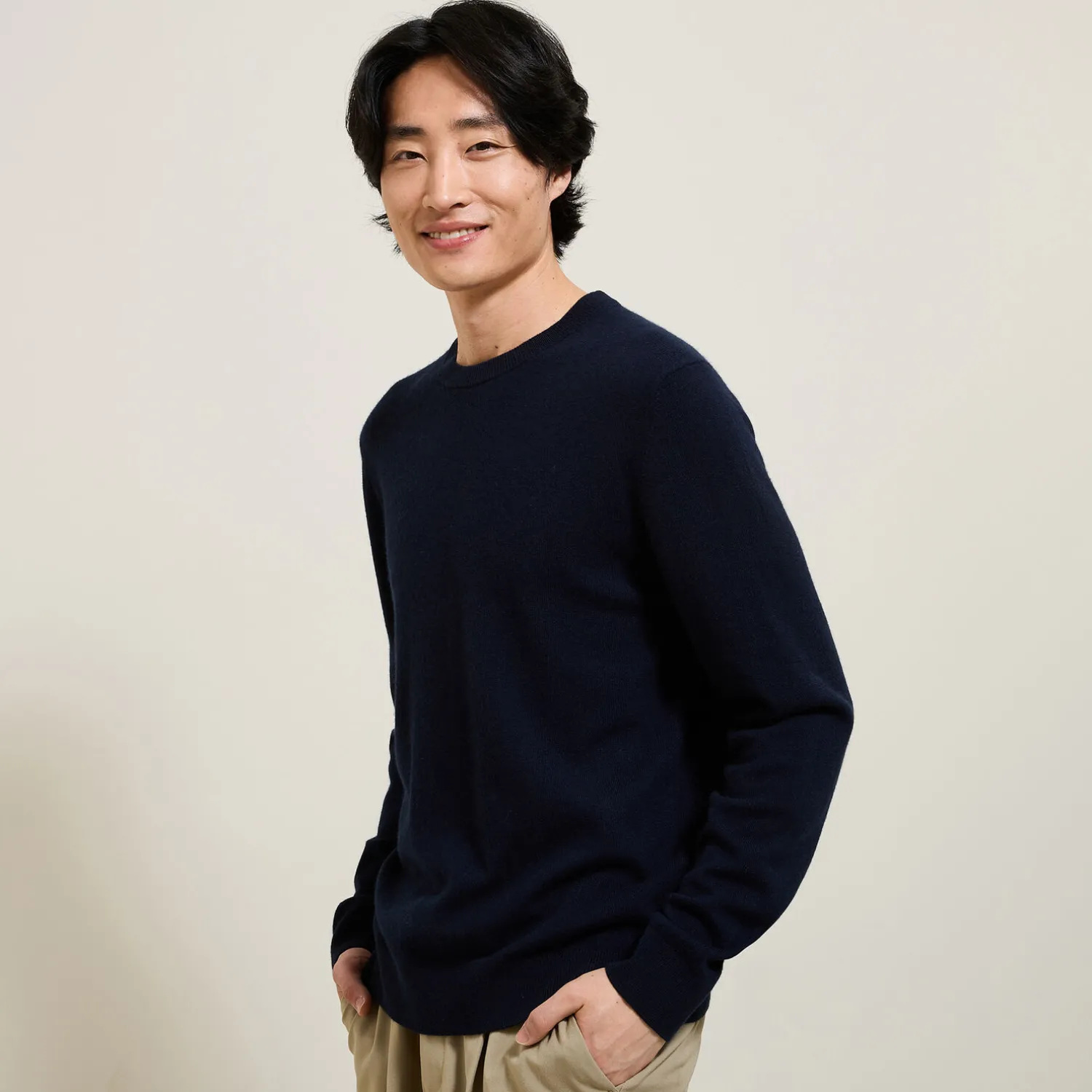 Jules Pull col rond mélange mérinos cachemire- Pull