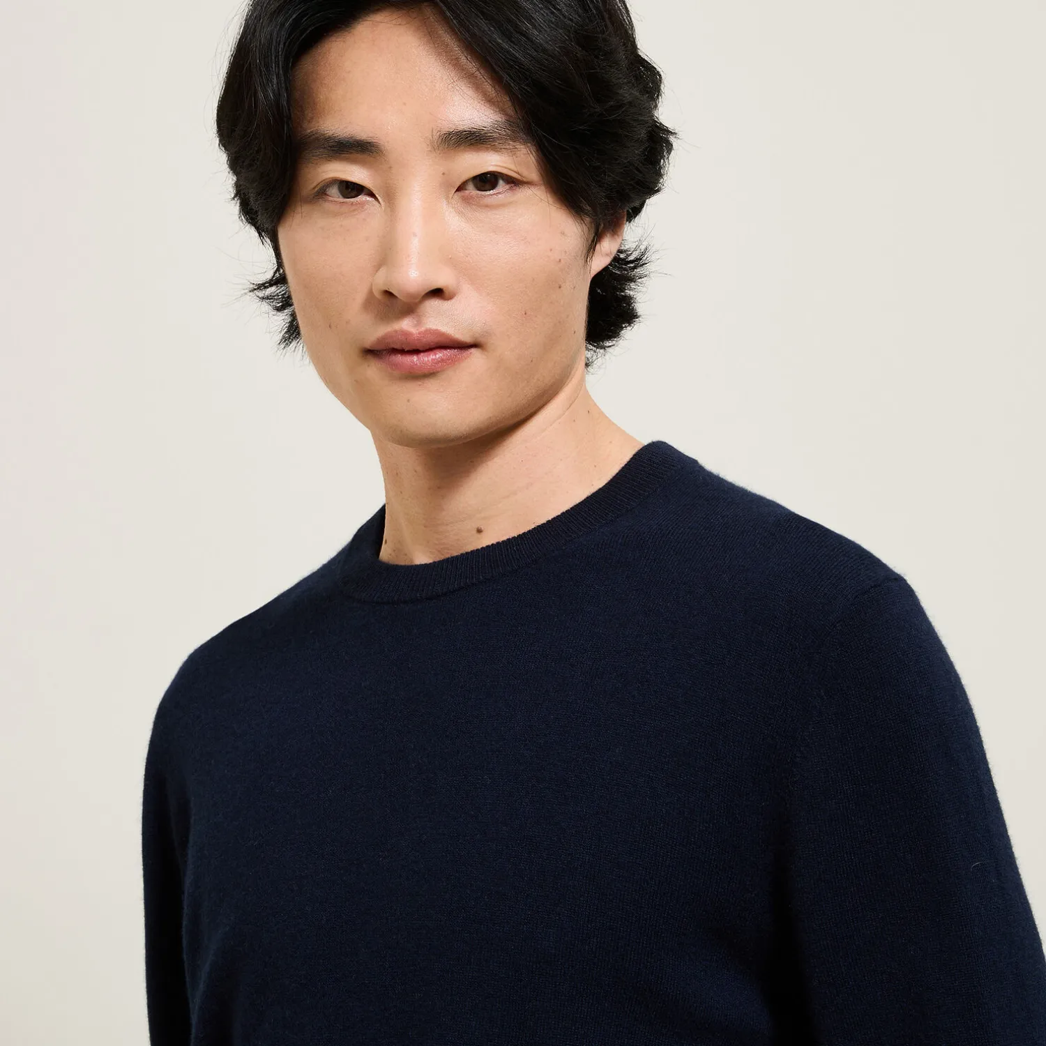 Jules Pull col rond mélange mérinos cachemire- Pull