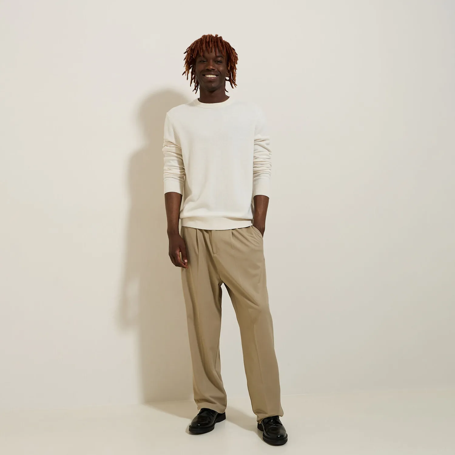 Jules Pull col rond mélange mérinos cachemire- Pull