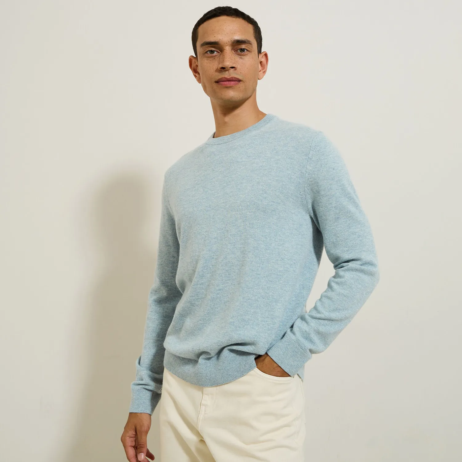 Jules Pull col rond mélange mérinos cachemire- Pull