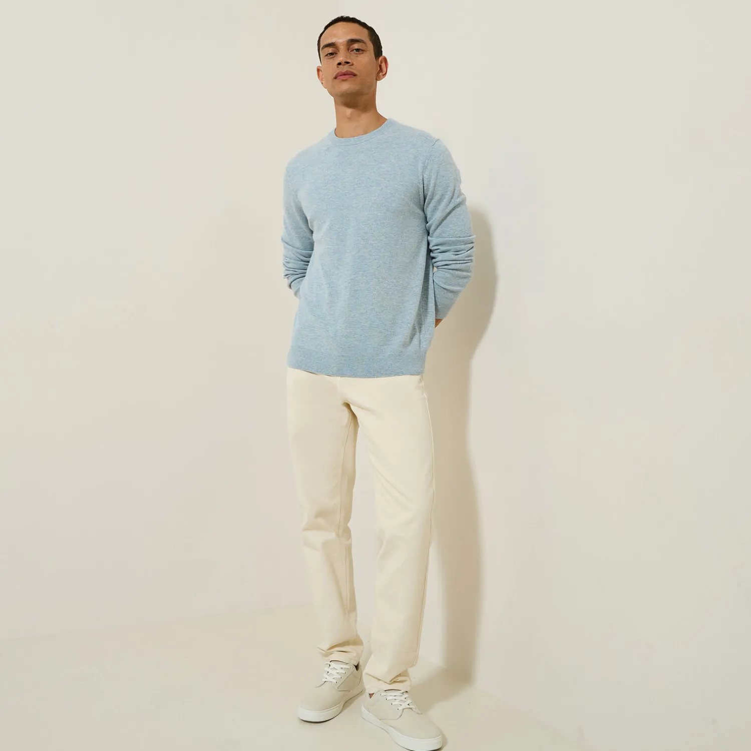 Jules Pull col rond mélange mérinos cachemire- Pull