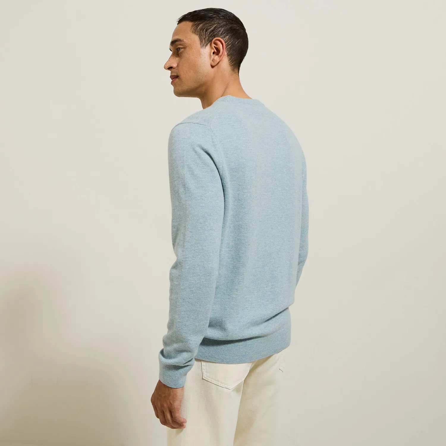 Jules Pull col rond mélange mérinos cachemire- Pull