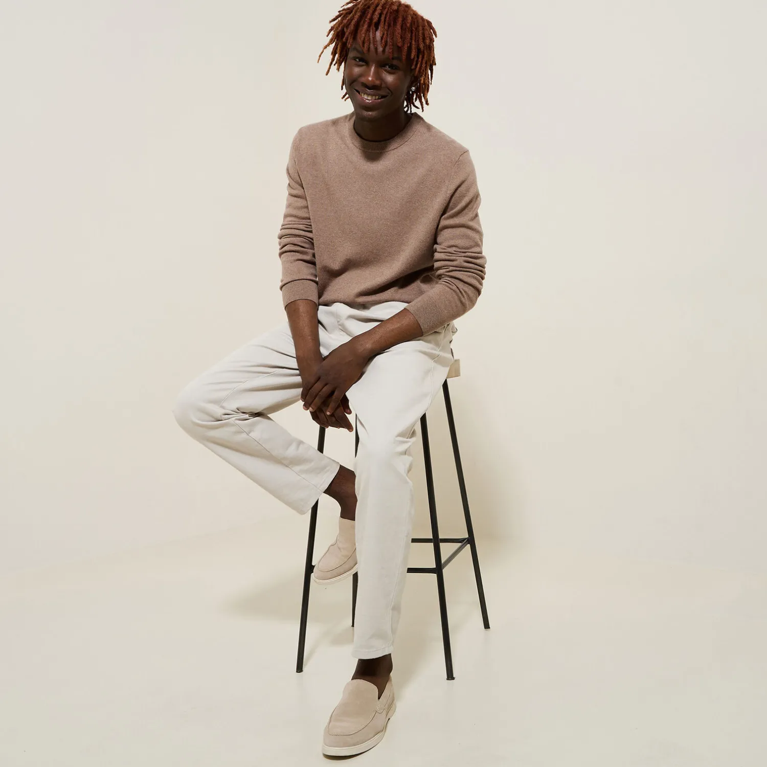 Jules Pull col rond mélange mérinos cachemire- Pull